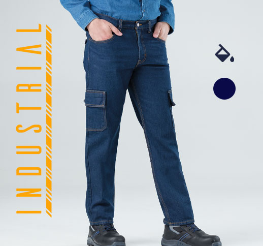 Heavy-Duty Cargo Denim Pants