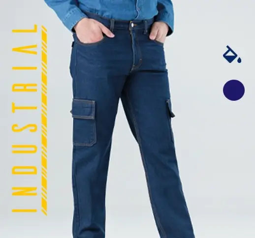 Heavy-Duty Cargo Denim Pants