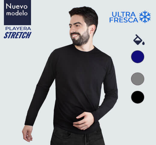  Camiseta Manga Larga Ultra Fresca para Hombre